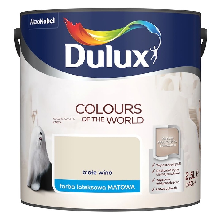 Боя Dulux Kolory Swiat Wine White Matt 2.5 L