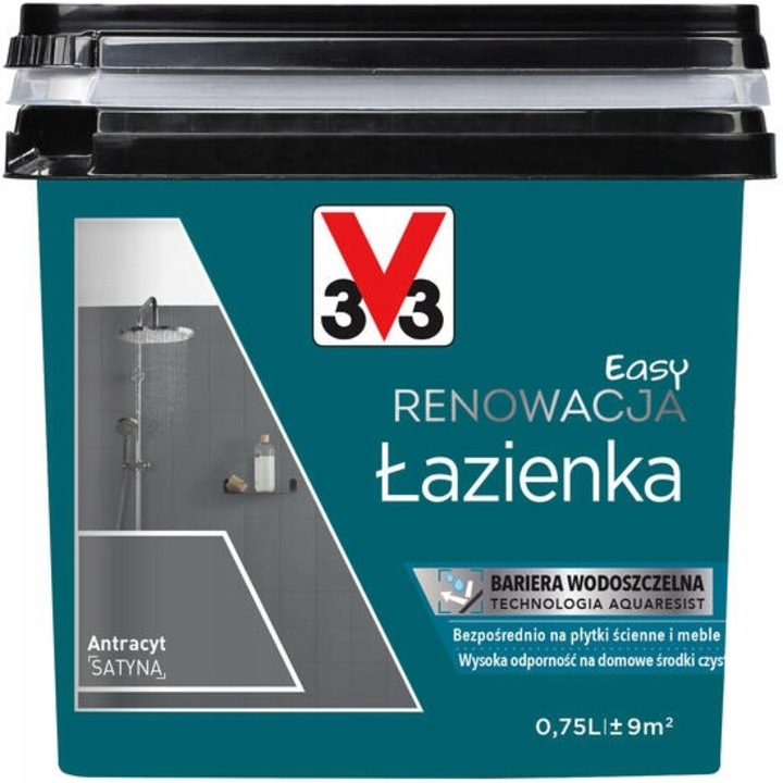 Vopsea pentru baie, V33, Antracit, 0.75L