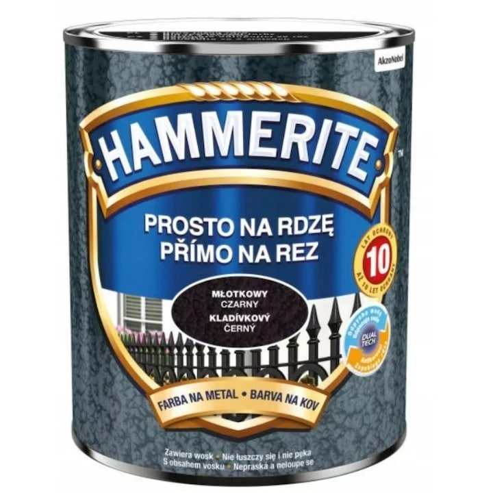 Vopsea pentru metale, Hammerite, 2.5l, Negru