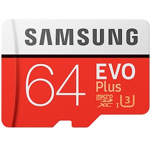 Card de memorie Samsung Micro-SDXC EVO Plus 64GB, Class 10, UHS-I U3 + adaptor SD
