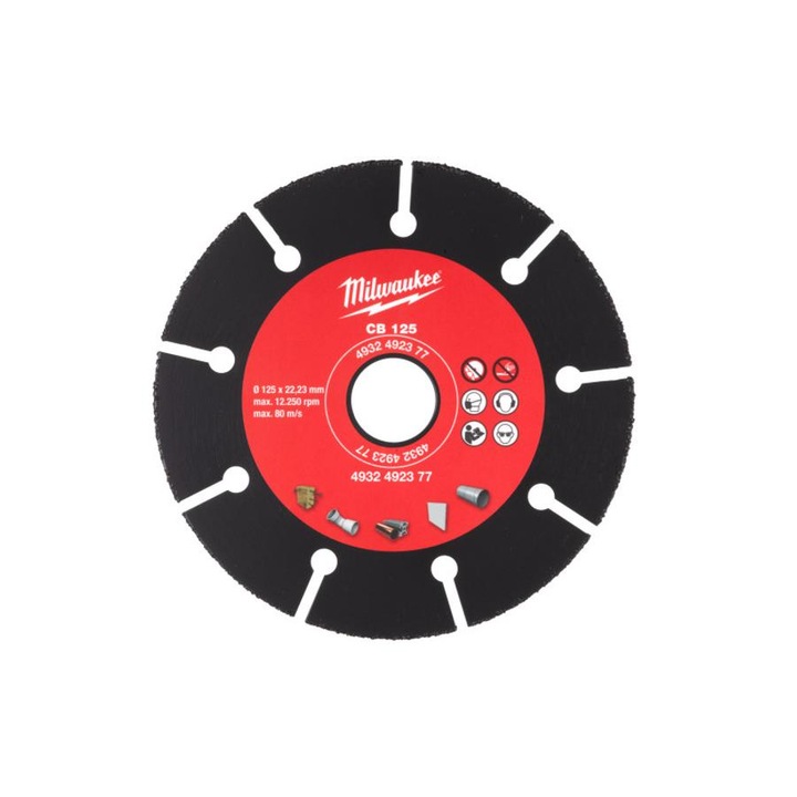 Milwaukee karbid vágókorong 125 x 1,0 x 22,2 mm szegmentált