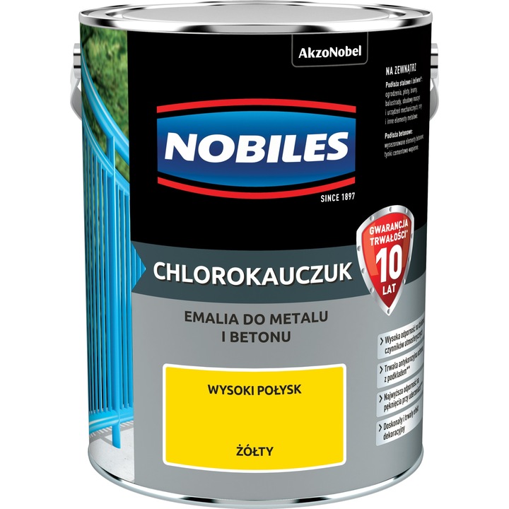 Nobiles zománcfesték, sárga, 5L
