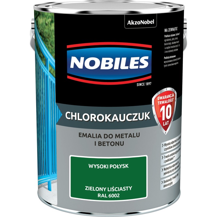 Емайл боя Nobiles, Зелена, 5л