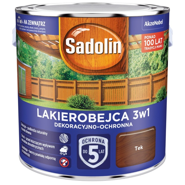 Dekoratív és védő lakk 3in1, Teak, 2.5L