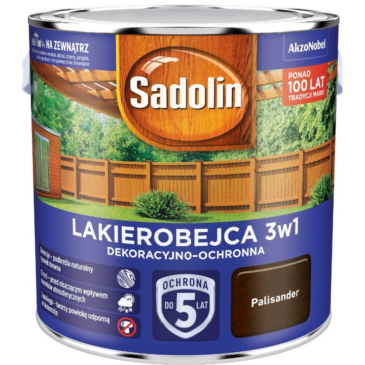 Dekoratív és védő lakk 3in1, Rosewood, 2.5L