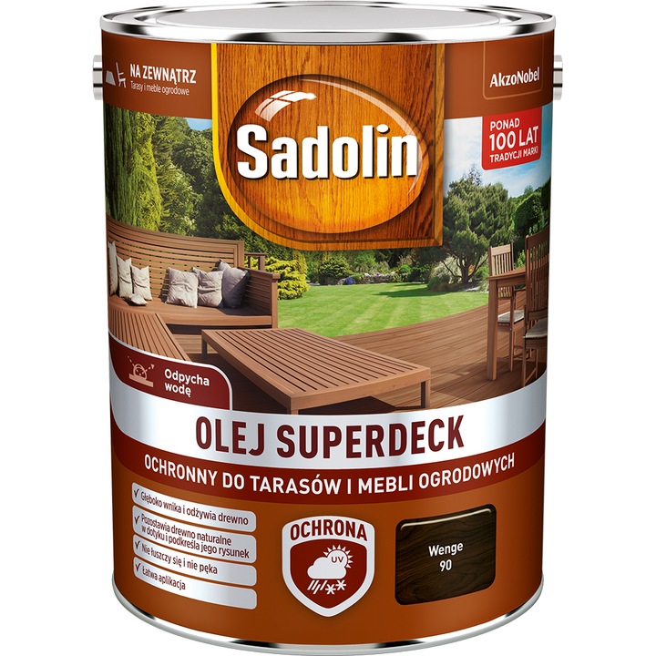 Ulei pentru lemn, Sadolin, Superdeck Wenge, 5 l