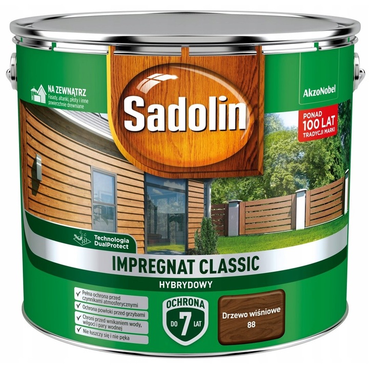 Боя, Sadolin, 9 л, Кафяв