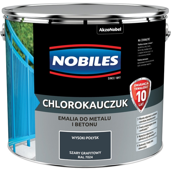 Vopsea decorativa, Nobiles, 10 l, Gri