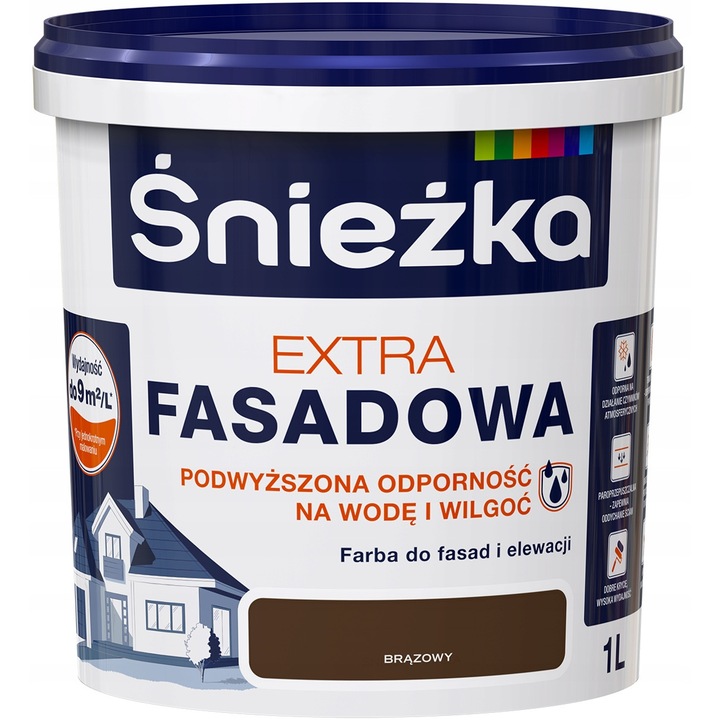 Vopsea pentru fatade, Sniezka, Mat, 1 L, Maro