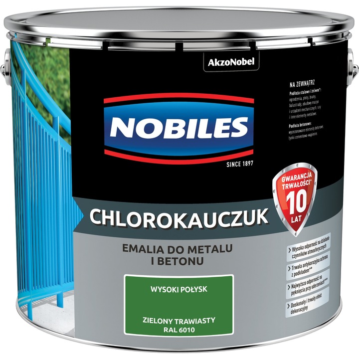 Klórozott gumi festék, Nobiles, Zöld, 10L