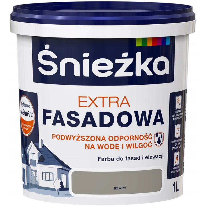 Vopsea pentru fatade, Sniezka, Extra, Gri, 1 L