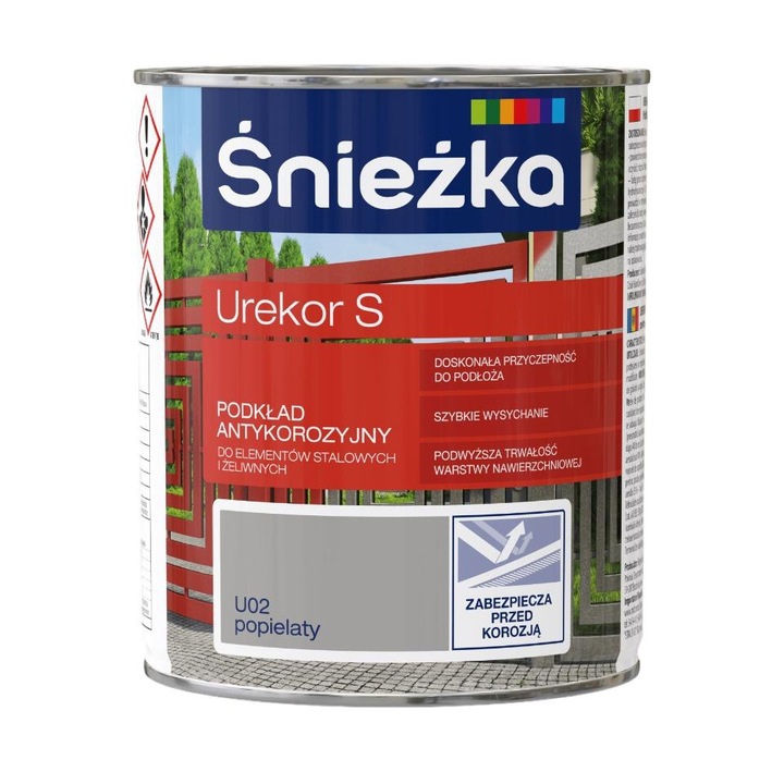 Grund anticoroziv, Sniezka, Urekor S, Gri U02, 0.8 l