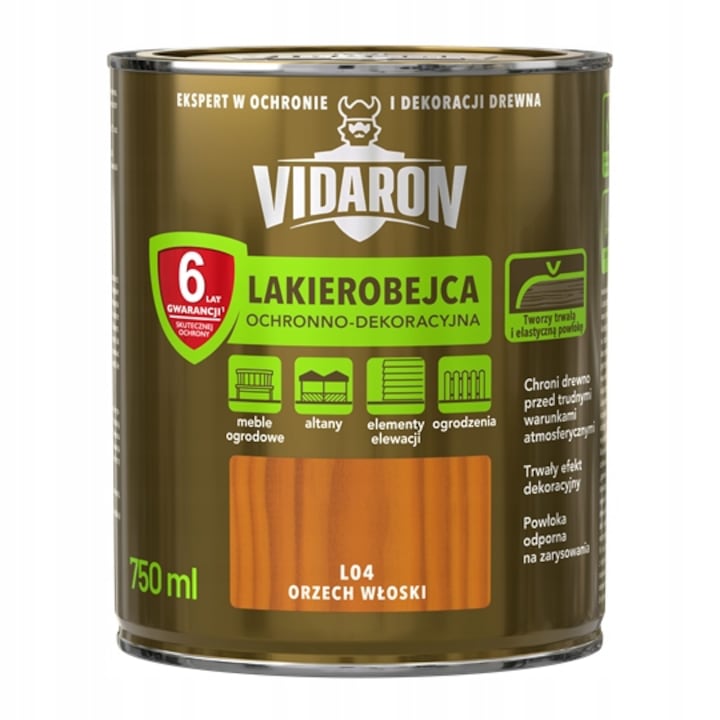 Lazura pentru lemn, Vidaron, Nuc, 0.75L