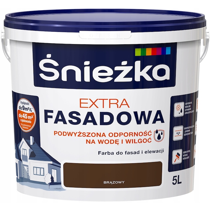 Vopsea pentru fatada, Sniezka, Extra, Maro, 5 L