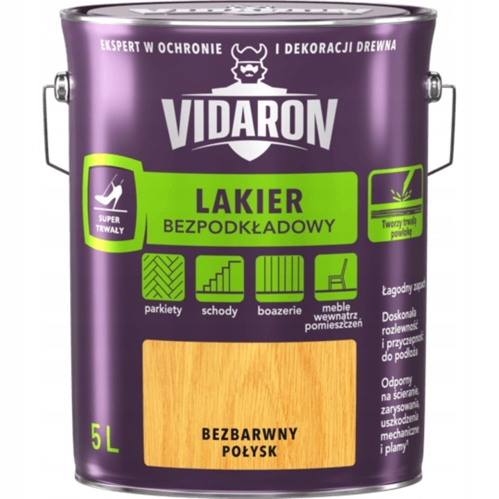 Lakk fára, Vidaron, Alapozó nélkül, Fényes, Színtelen, 5L
