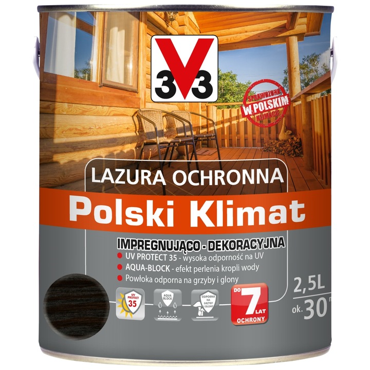 Vopsea impregnanta si protectoare, V33, 0.75L, Abanos