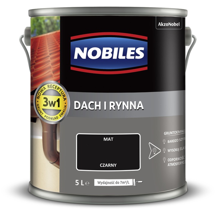 Боя за покриви/улуци, Nobiles, Матово черно, 5L