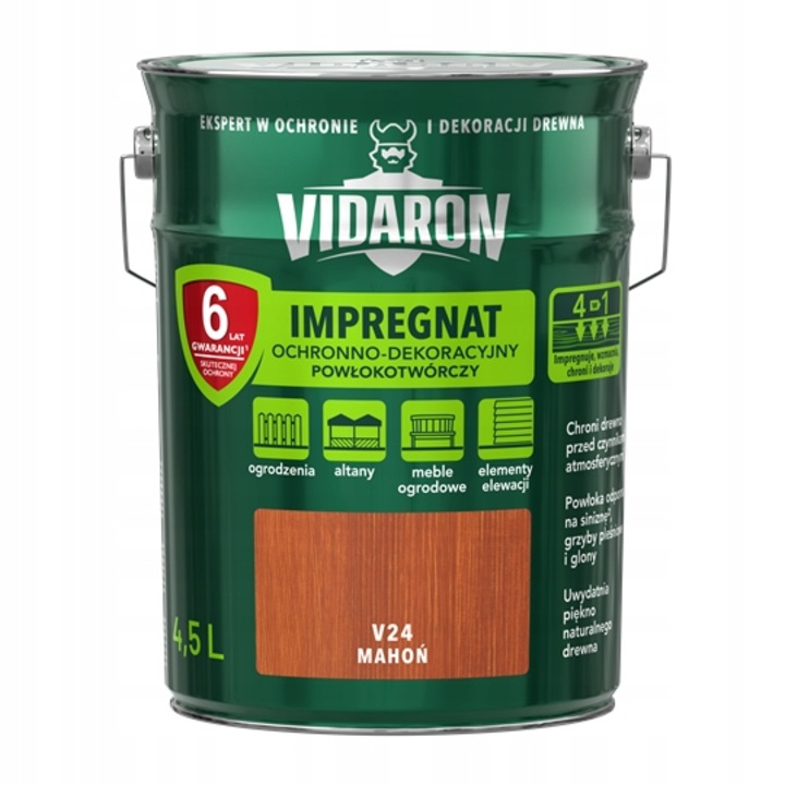 Védő impregnálás fára, Vidaron, mahagóni, 4,5L