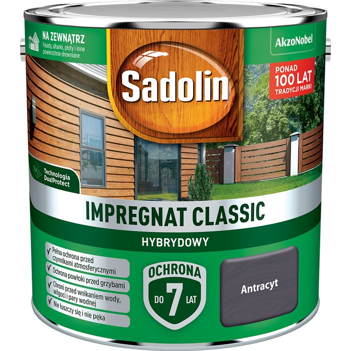 Sadolin Classic fa védőfesték, 2.5l, Antracit