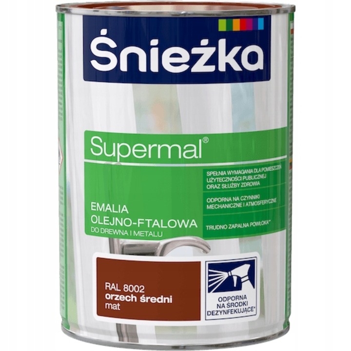 Olaj-ftálfesték, Sniezka, közepes, 0,8L, közepes dió színű