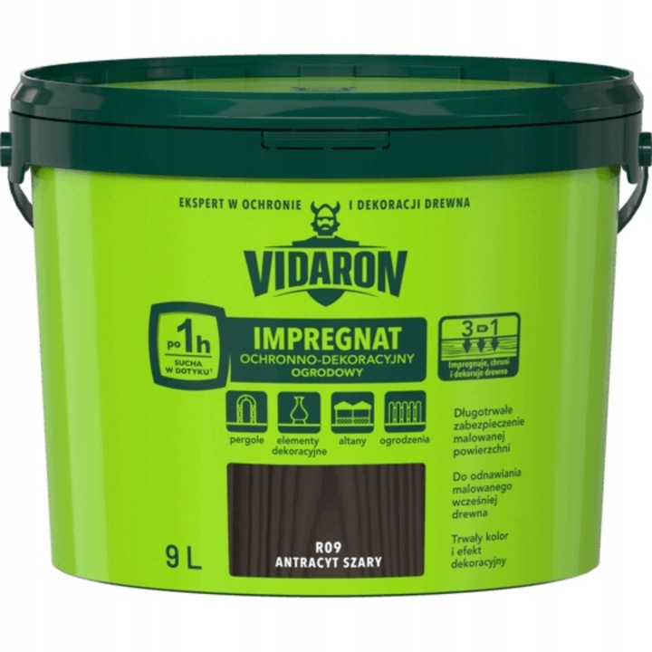 Faápoló festék, Vidaron, antracitszürke, 9L