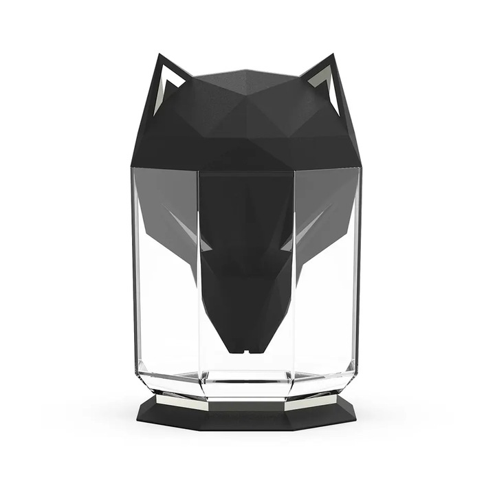 Umidificator de aer, Locomotive, 300 ml, cu ultrasunete, negru, material PP, protectie la lipsa apei, doua moduri de iluminare, dimensiuni 240 x 83 x 138 mm