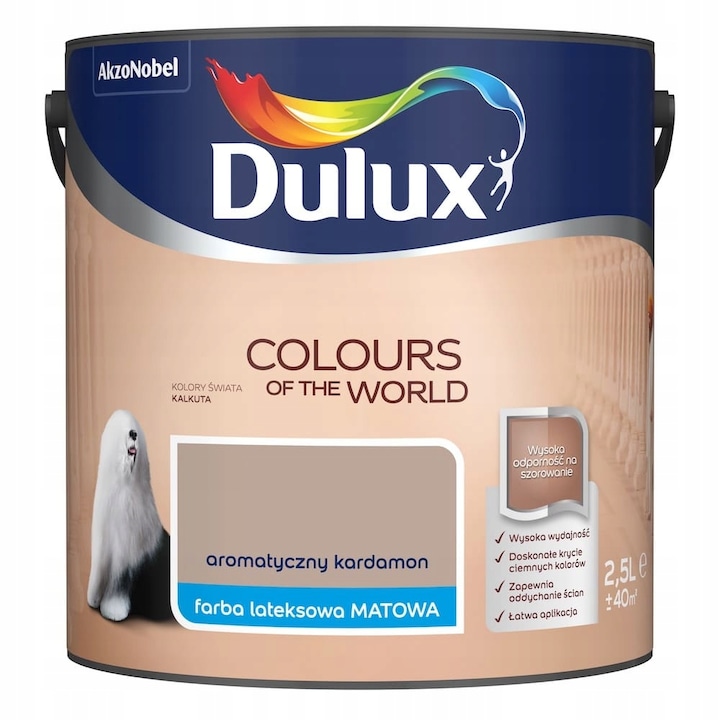 Боя за стени и тавани, Dulux, Colors of the World, 2,5 л, бежова