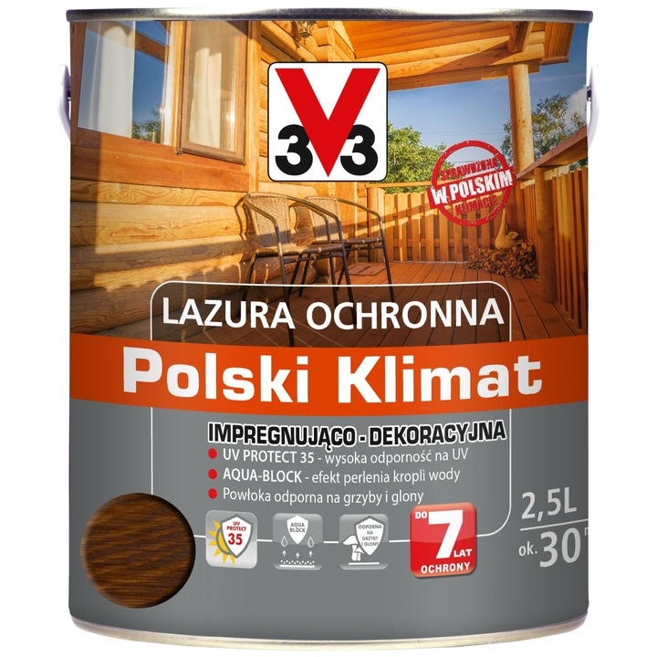 Lazura impregnabila V33, stejar auriu, 2,5L