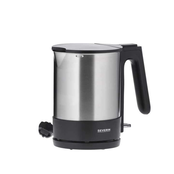 Електрическа кана Severin WK3409, 1.7л, 2200W, Скрит нагревателен елемент, Сиво-Черен