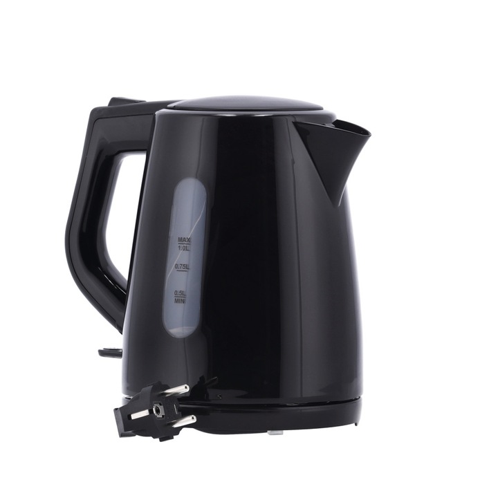 Severin WK3410 Vízforraló, 1l, 2200W, Rejtett fűtőelem, Fekete