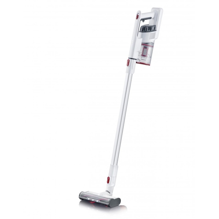 Severin HV7152 2IN1 Vezeték nélküli álló porszívó, 120W, 22.2V, Működési idő kb. 40 perc, 0.5Les tartálykapacitás, SoftSide technológia, Fehér-Piros