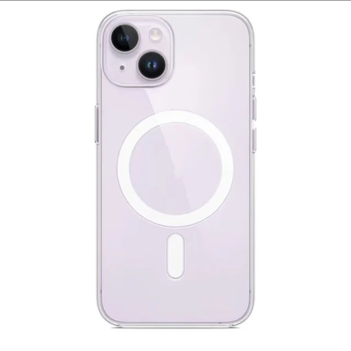 Кейс съвместим с iPhone 15 MagSafe, силиконов, прозрачен