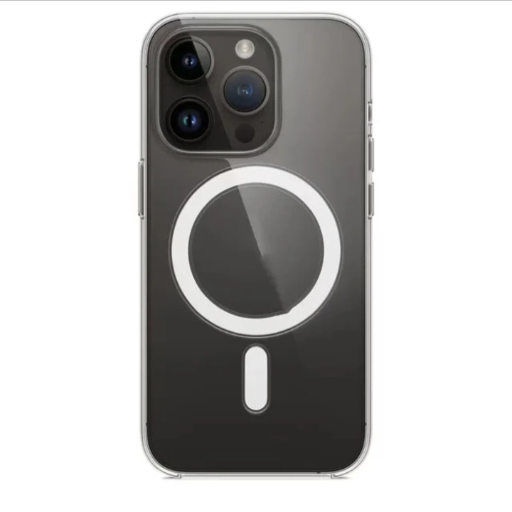 Калъф съвместим с Iphone 15 Pro, MagSafe, силиконов, прозрачен