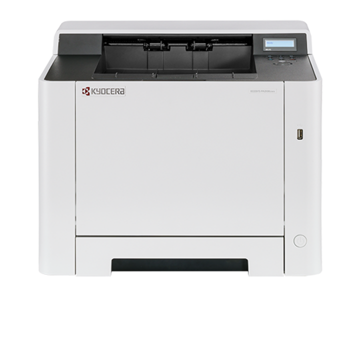 Цветен лазерен принтер A4 Kyocera Ecosys PA2100CWX, Wireless, Usb, RJ45 мрежа, Duplex, предна тава 250 листа и многофункционална тава 50 листа