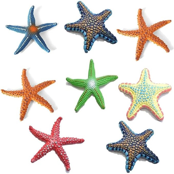 8 db-os dekoratív tengeri csillag készlet, többszínű