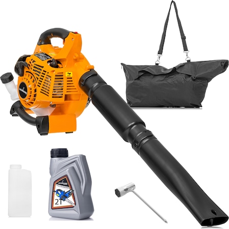Suflanta si aspirator cu tocator pentru frunze Lehmann PE-50B, motor pe benzina, amestec de combustibil 1:25, 3,5 km, RPM 7500/min, 26ccm, 4kg