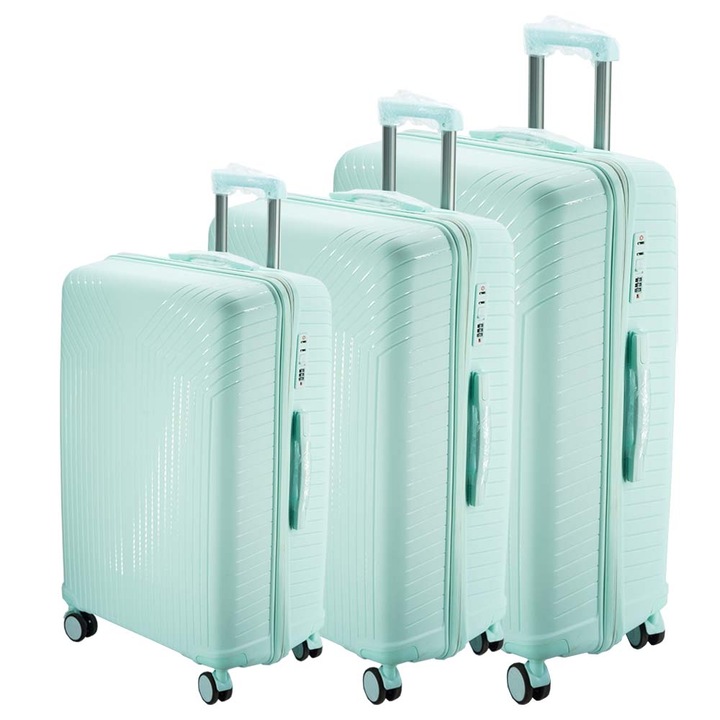 Комплект куфар, Dollcini, 28", 3 броя, (357910-206D), зелен