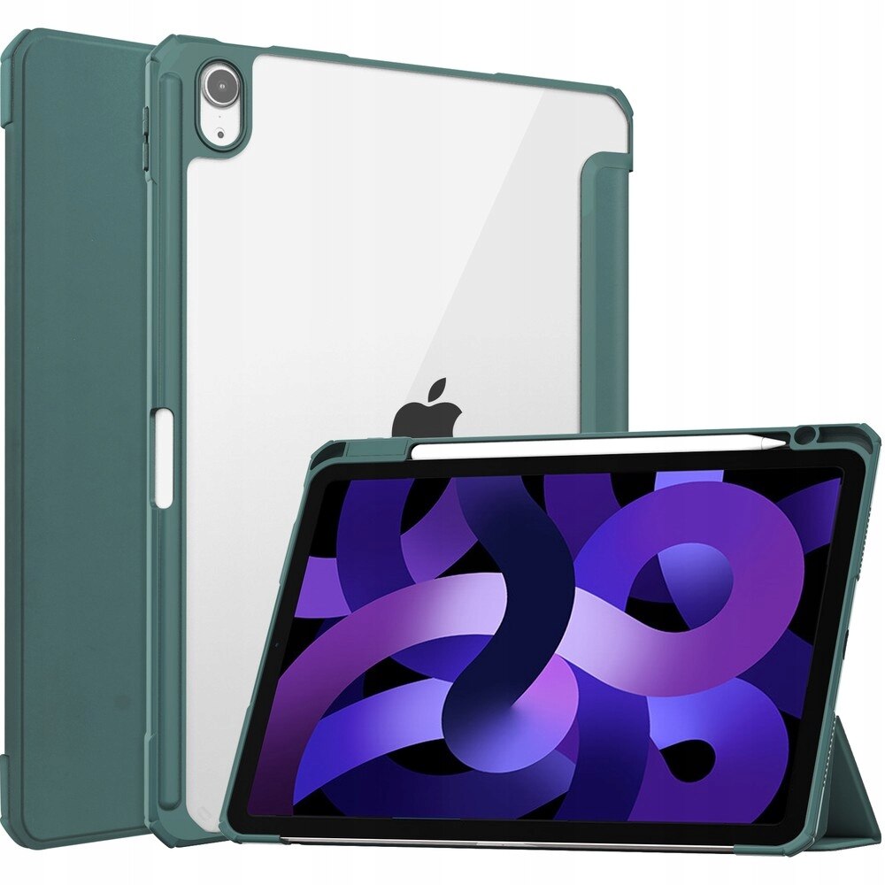 Husa Tab Clear Matt pentru iPad Air 5 (2022) / 4 (2020) / Pro 11 (2018), Bizon, Poliuretan / Acril, 10.9" / 11", Verde inchis