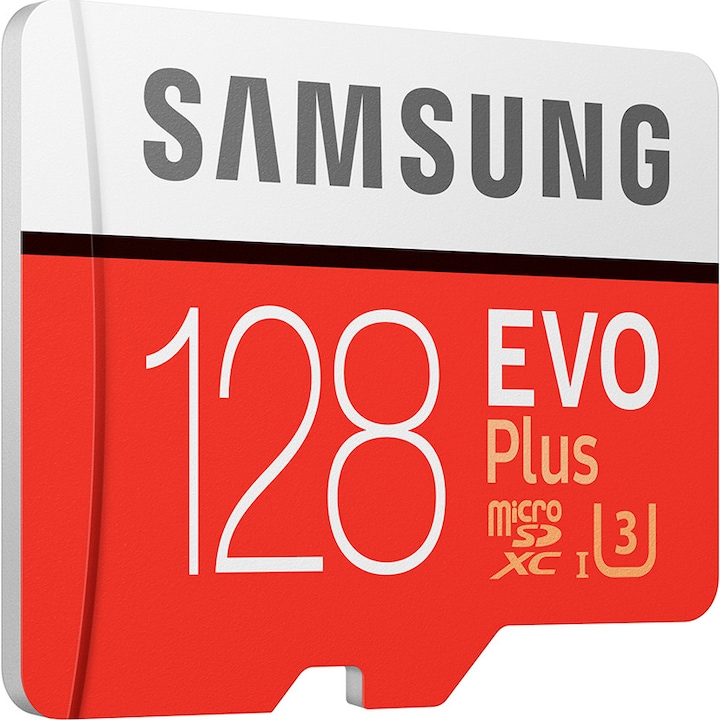 Карта памет Samsung Micro-SDXC EVO Plus 128GB, Клас 10, UHS-I U3, SD адаптер