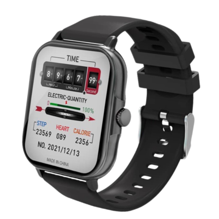 L21 okosóra, BT hívás, pulzusszám, vérnyomás, oxigén, vízálló, fekete