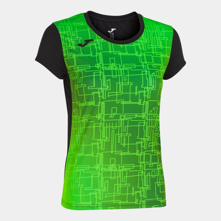 Tricou cu maneca scurta Elite VIII 901255.117, Joma, Negru/Verde fluorescent, Negru