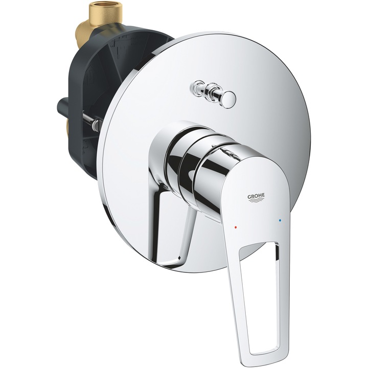 Смесител за душ Grohe Bauloop 29081001, 1/2'', Вграден, 2 входа, 2 изхода, Дивертор, Керамичен патрон, Хром