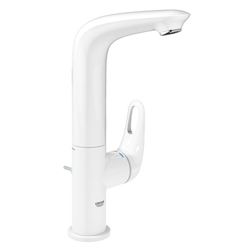 Baterie lavoar Grohe Eurostyle 23569LS3, 3/8'', monocomanda, marimea L, pivotanta, evacuare cu tija, alb