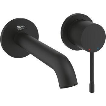Baterie lavoar Grohe Essence 29192KF1, 1/2'', montare pe perete, marimea M, necesita valva incastrata, fara ventil, mat, negru