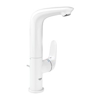 Baterie lavoar Grohe Eurostyle 23718LS3, 3/8'', marimea L, monocomanda, pivotanta, cartus ceramic, set evacuare cu tija, alb
