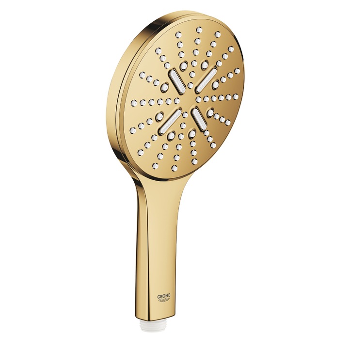 Grohe Rainshower SmartActive 130 26574GL0 kézi zuhanyfej, 1/2'', univerzális, 3 vízsugár, vízkőmentes, fényes, cool sunrise