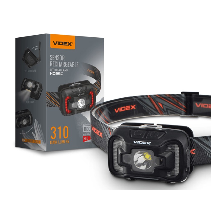Lanterna, Videx, 310Lm, 5000K, Negru
