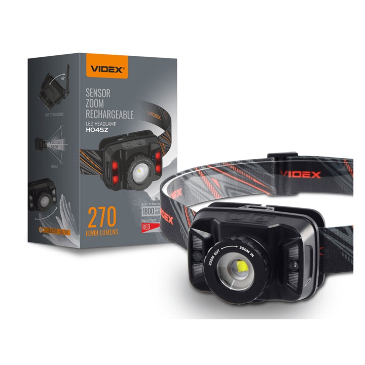 LED újratölthető fejlámpa 5W IP65, Semleges fehér (5000K), 270Lm