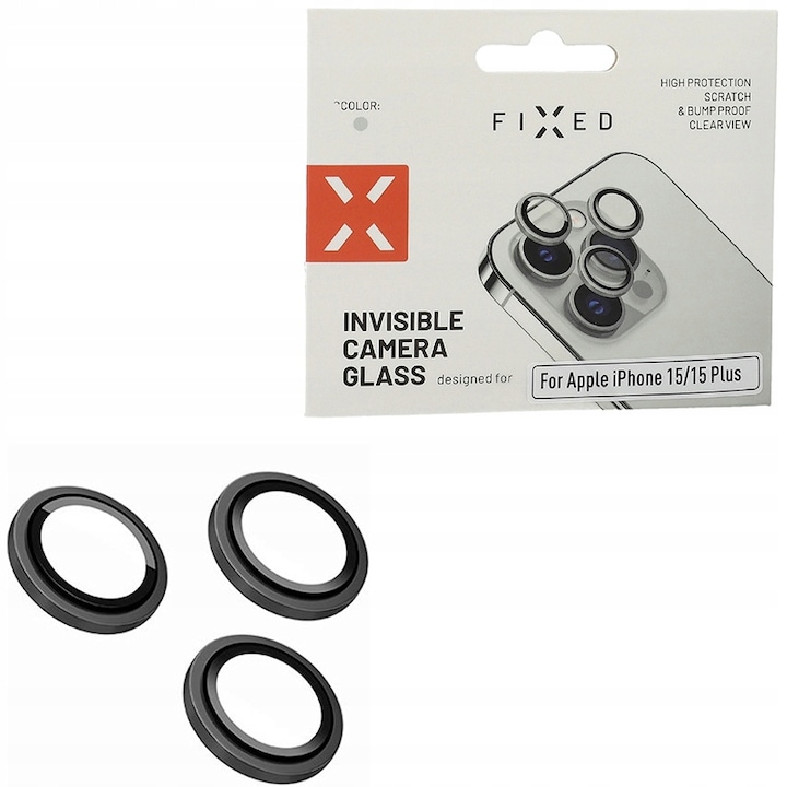 FIXED kameravédő üveg, iPhone 15/15 Plus készülékkel kompatibilis