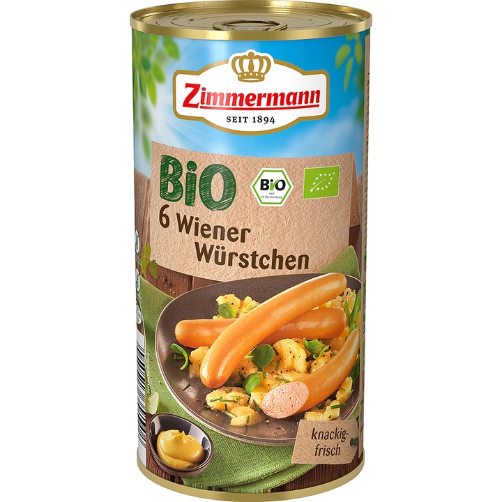 Crenvursti Wiener fara gluten Zimmermann Bio, 550g